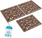 BIRDROCK HOME Rubber Stepping Stones - Decorative Pavers for Garden Path, Patio, Lawn, Yard, and Backyard Landscaping - Easy Install Outdoor Walkway Pathway, Ground Tiles - Copper - Set of 3, 12 x 12