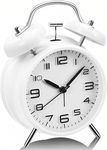 YsyYey Analogue Alarm Clock, Twin Bell Alarm Clock, Extra Loud for Heavy Sleepers,No Ticking, Battery Operated with Night Light,Vintage Metal Bedside Clock for Adults, Teenagers and Children