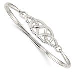 JewelryWeb - 925 Sterling Silver Celtic Knot Expandable Stackable Bangle Bracelet - Celtic Jewelry for Women - Itrish Jewelry - Claddagh Bangle Bracelet - St Patricks Day Gift for her, 10 4 gram, Metal