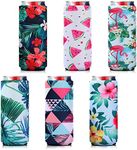 Slim Can Sleeves, Reusable Neoprene Bottle Insulator Sleeve, 12 oz Beverage Can Coolers for Energy Drink and Beer Cans, 6 Pieces (Novelty Style)