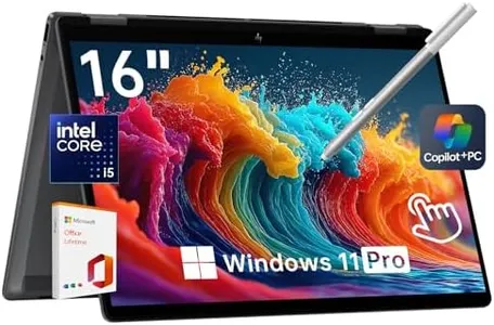 HP OmniBook X Flip 2-in-1 16" 2K Touchscreen Laptop, Intel Core Ultra 5, 16GB RAM, 2TB SSD, AI Copilot, Office Lifetime, Bundle with Surface Pen, for Creators & Professionals, Windows 11 Pro