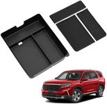 Maxzina Center Console Organizer Compatible with 2023-2025 Honda Pilot Center Console Storage Box ABS Plastic Armrest Storage Tray with PVC Pad for 2024 2025 Honda Ridgeline&Passport Accessories