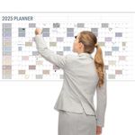 GuassLee Large Yearly Wall Calendar 2024-2025, Full Year Calendar One Page, Jul 2024 - Jun 2025, Annual Wall Calendar 2024, 24"X 48" Wall Calendar 2024-2025 Large with Foam Stickers