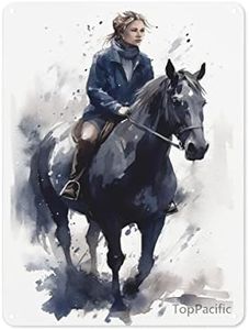 TopPacific 12x8IN Retro Tin Sign A Girl Riding A Horse Aluminum Wall Decor Perfect for Nursery, Kids Room, and Horse Enthusiasts