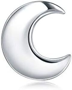 CHOW SANG SANG Let's Play 'Ear Play' 950 Platinum Moon Single Stud Earring 89815E (Sold Single Stud Not Pair)