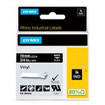 Dymo Rhino Tape, 3/4-Inch, 19mm Vinyl Label Cassette, Black (1805436)