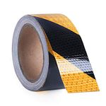 ONTWIE 2" X 33ft Reflective Tape Safety, Reflective Warning Sticker Hazard Caution Tape Strong Reflectivity High-adhesive Bright Safety Reminder Tool - Yellow/Black