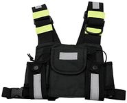 GoodQbuy Universal Radio Harness Chest Rig Bag Pocket Pack Holster Vest Fluorescent Green for Two Way Radio (Rescue Essentials)