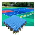 CXKJP Floor Tiles 25CM Modular Interlocking Floor Tiles, Outdoor Basketball Court Badminton Court Weatherproof Stitching Sports Mat (Color : Red, Size : 16PCS)