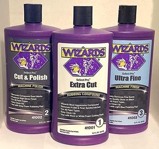 Wizards 3 Step Compound Polish and Machine Finish Kit Select Pro Quarts