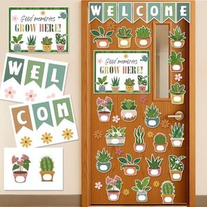 Welcome Back to School Classroom Door Decoration - Plant Theme Welcome Back to School Notice Board Classroom Notice Board Paper Cutting Welcome Back to School Classroom Wall and Door Decoration