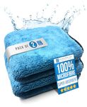 Microfibre Car Drying Towel Thick, Super Absorbent, Lint Free 40cm x 40cm Microfiber Cloth Car - Perfect Addition to your Car Washing, Drying, Detailing and Polishing (Pack of 2)