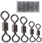 Facikono Fishing Barrel Swivels Set, 210pcs Rolling Bearing Snap Connector for Saltwater Freshwater Fishing