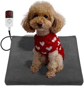 Qttie Pet Heating Pad 45x45cm Heated Bed Mat for Dogs Cats Heating Blanket with Auto Power Off, Chew-Resistant Cover, Waterproof Thermal Protection, Washable Removable Grey Cover