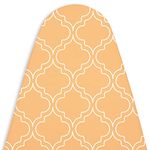 Encasa Homes Ironing Board Cover with 3mm Thick Felt Pad for Steam Press (Fits Standard Medium Boards of 112x34 cm) Heat Reflective, Scorch & Stain Resistant, Printed - Peach Tiles