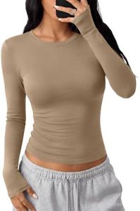 Trendy Queen Cotton Long Sleeve Shirts for Women Coffee Grey X-Small