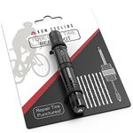 KOM Cycling Tubeless Tire Repair Kit for Bikes – 8 Colors! Fixes Mountain Bike and Road Bicycle Tire Punctures – Includes Tire Repair Fork and Reamer, 8 Bacon Strips. Tubeless Bike Tire Repair Kit (Black)