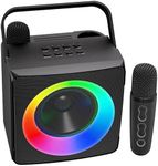 Lyiazsoy Karaoke Machine with 2 Wireless Microphones, Bluetooth Karaoke Speaker with Party Lights, PA System for Adults & Kids, Gifts for Birthday Parties Wedding Meeting