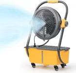 TURBRO Cordless Misting Fan with 19,200mAh Rechargeable Battery, Portable Floor Fan with 2.9 Gal Water Tank and Pump, 120° Oscillation, 15ft Mist Range, for Outdoor Sports, Poolside, Barbeque, Camping
