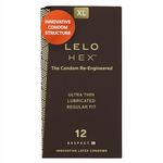 LELO HEX Respect XL, Extra Large Condoms with Increased Strength, Lubricated XL Condoms Large for Men, 2.28-Inch/58mm Diameter (12 Pack)