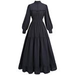 CR ROLECOS Black Victorian Dress for Women Vintage Medieval Dress Long Sleeve Edwardian Dress Gothic Renaissance Costume XXL