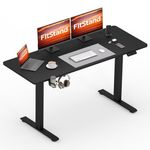 FitStand 140x60cm Electric Height Adjustable Standing Desk, Sit Stand Desk, Computer Desk With Hooks, Child Lock, Memory Function, Suitable For Office And Home - Black