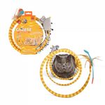 BarkButler x FOFOS Safari Spiral Cat Toy Tunnel - Yellow, with Real Feathers and Mouse Toy, US Grade Catnip for Cats, Portable Design, Cat Accessories, Perfect Cat Toys and Kitten Toys for Cat