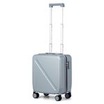 MILADA Underseat Carry On Luggage Airline Approved Small 16 Inch Hard Shell Suitcases with Wheels TSA Luggage Mini Suitcase Carry On Bag Travel Luggage, Grey