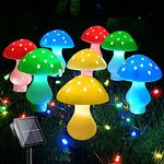 LiyuanQ Upgraded Outdoor Solar Garden Lights, 8 Pack 50 LED Mushroom Lights Modes 23ft Waterproof Powered Landscape Light Cute Fairy String for Yard Patio Outside Decor（Multicolor） (FS-DT222)