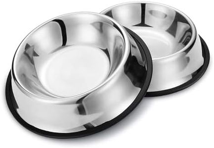 Nobleza - 2 Pack Ciotole per Cani in Acciaio Inox, Lotole per Cani con Base in Gomma Antiscivolo, Ciotola per Acqua e Cibo per Cani di Taglia Media/Grande, Ciotola per Mangiatoia per Cani 32.5CM