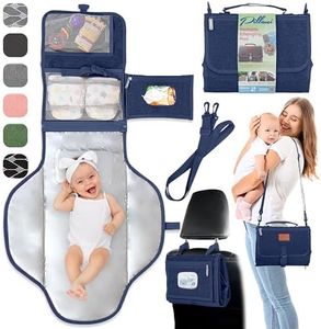 Pillani Portable Changing Pad - Travel Diaper Changing Mat, Waterproof & Foldable with Baby Wipes Pockets