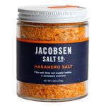 Jacobsen Salt Co. Habanero Salt – Kosher Sea Salt, Non-Iodized Made in USA, Non-GMO, Spicy Margarita Salt, Steak Seasoning, Habanero Flavored, Real Salt – 4.23oz