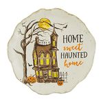 Mud Pie Haunted House Halloween Platter, 12 1/2" in Dia, White