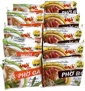 Instant Chand Noodle Soup, 1.93 Oz. Packets (Set of 10) (Beef (Pho Bo) + Chicken (Pho Ga))