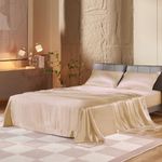 HENGWEI Satin Sheet Set Queen Size,5 Piece Sheet Set Breathable and Cooling,Silk Queen Sheet Set Deep Pocket,Wrinkle Free,Easy Care