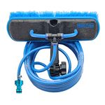 IGADPole 10"(25cm) Soft Bristle Water-Fed Brush Only, 27ft(8m) Long Light Hose, ACME compatible (no pole included)