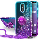 Silverback for LG Stylo 5 Case, LG Stylo 5 Glitter Case, Moving Liquid Holographic Glitter Case with Kickstand, Bling Diamond Ring Stand Girls Women Case for LG Stylo 5/5V -Purple