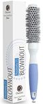 Osensia Professional Round Brush for Blow Drying - Extra-Small Ceramic Ion Brush for Sleek, Salon Blowout - Lightweight Hair Brush (25mm)