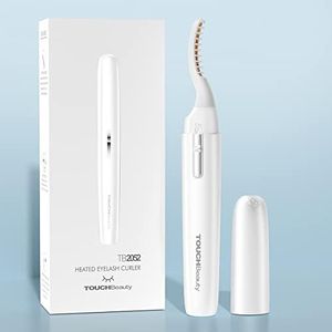 TOUCHBeauty Heated Eyelash Curlers: Electric Eyelash Curler with Comb - Lash Curler for Lasting Natural Curling(Battery is Not Included), White