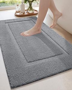 DEXI Bathroom Rug Mat, Ultra Absorbent Soft Bath Rugs, Washable Non-Slip Bathmat for Shower Room Floor, Tub, 43"x24", Grey