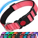 ATETEO Dog Collar, Reflective Adjustable Basic Dog Collar with Soft Neoprene Padding, Durable Nylon Pet Collars for Puppy Small Medium Dogs