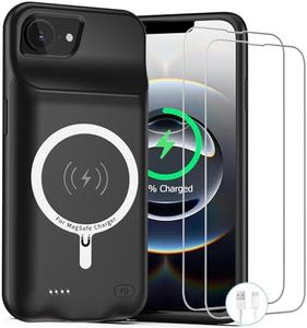 Battery Case for iPhone 17e, Upgraded 10000mAh Rechargeable Portable Charging Case with Wireless Charging Compatible for iPhone 16e/ 17e (6.1inch) with Carplay Extend Battery Pack Charger Case (Black)