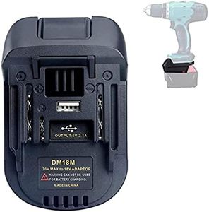 DM18M Battery Adapter for Dewalt 20V for Milwaukee 18V Battery M18 Convert to for MAKITA Battery,for Makita Power Tools,with USB Charging