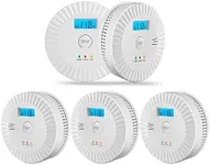5 Pack Smoke Detector Carbon Monoxide Detector Combo Battery Powered,Carbon Monoxide Detector Smoke Alarm with Test Button,Fire Alarm with Digital Display for Home,Kitchen