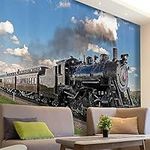 Wall Paper Peel and Stick Modern Steam Engine Customize Wallpapers Wallpaper for Bedroom Protects Surface (W)59Inch X(H)48Inch