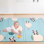 Bopeep Kids Play Mat Baby Crawling Pad Floor Foldable XPE Foam Non-Slip Carpet Rug Toddler Floding Room, Non Allergenic | Waterproof & Reversible, Free Carry Bag, 180cmx200cmx1.5cm (Elephant)