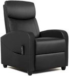 FONTOI Living Room Recliner Chair, Massage Single Sofa Adjustable Home Theater Seating with Thick Cushion and High Back Padded Backrest, 28.7D x 25.9W x 38.7H in, Black