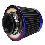 Cait Inlet Air Cleaner,Reusable Round Cone 2 Layers Increase Horsepower Intake Air Filter for Car Modification Black,Cait7y1E-11