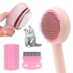 Cat Brush Dog Brush, FurCare Cat Comb, Cat Grooming Brush for Short/Long Haired Cats, Cat Hair Brush Remover, Kitten Brush, Self-Cleaning Cat Brush for Shedding to Remove Loose Mats and Tangles