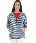 Charles River Apparel Women's Chatham Anorak, Navy/White Stripe, Large